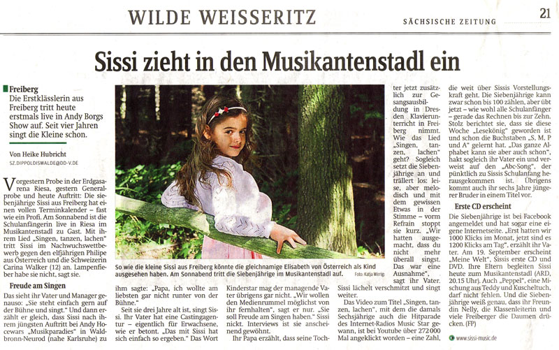  Artikel in der Sächsischen Zeitung vom 17. September 2011 